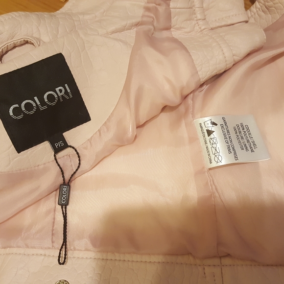 COLORI Rose Pink Leather Vest for Women Size P/S - Picture 9 of 9